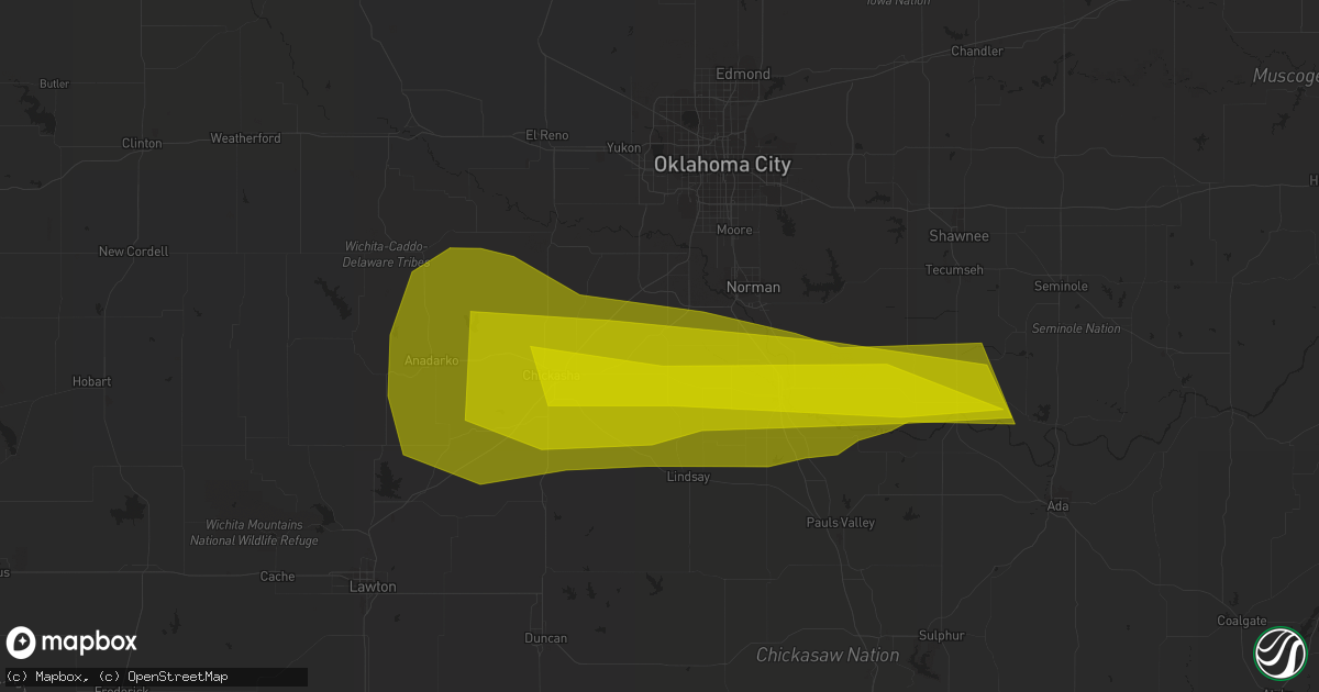 Hail map in Blanchard, OK on May 22, 2023