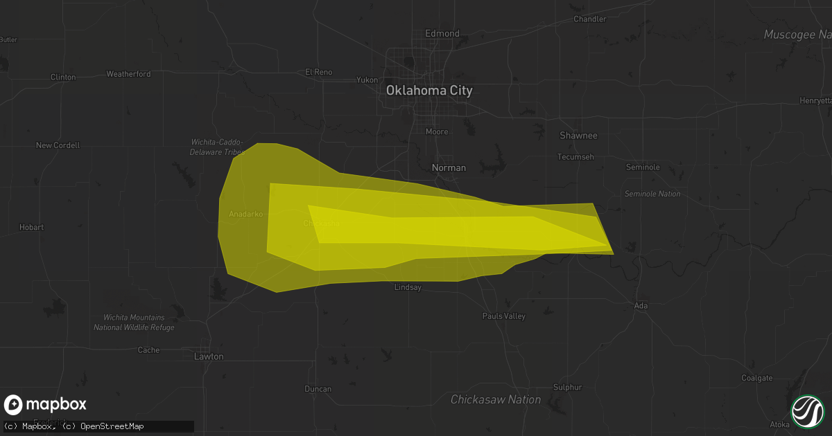 Hail map in Cement, OK on May 22, 2023