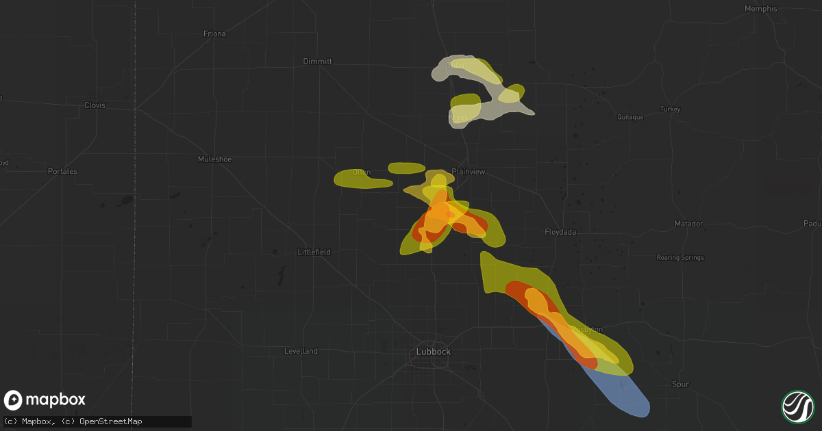 Hail map in Hale Center, TX on May 22, 2023
