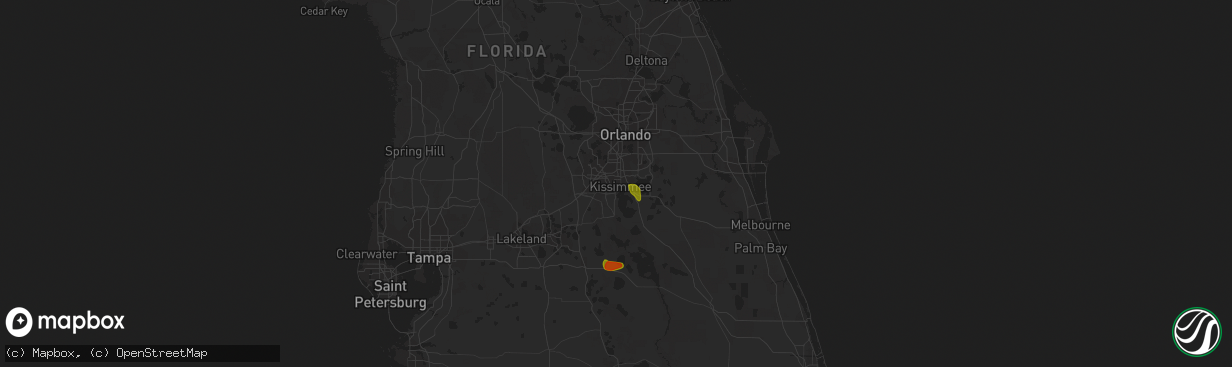Hail map in Kissimmee, FL on May 22, 2023