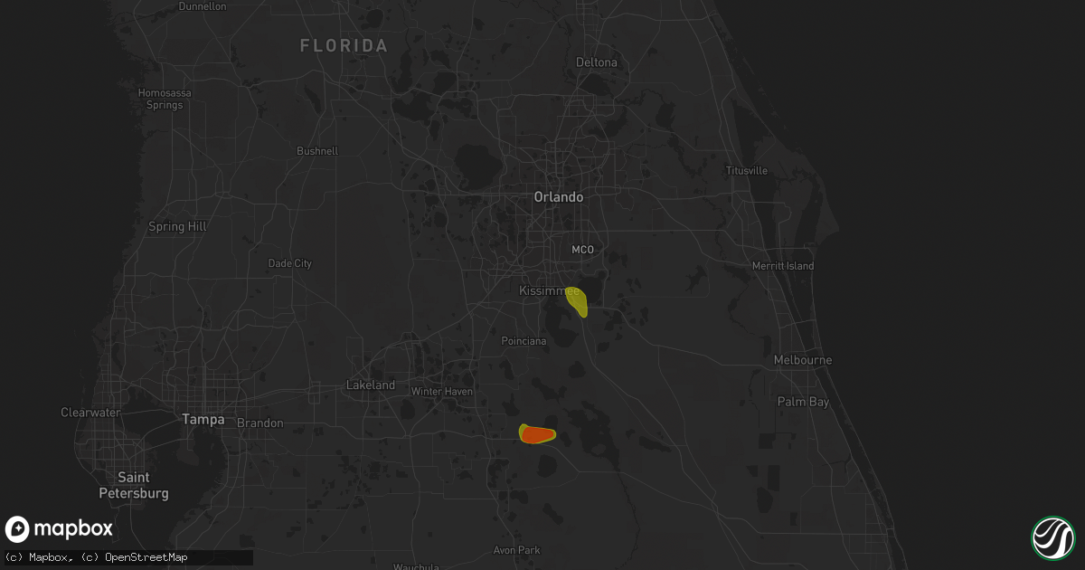 Hail map in Kissimmee, FL on May 22, 2023
