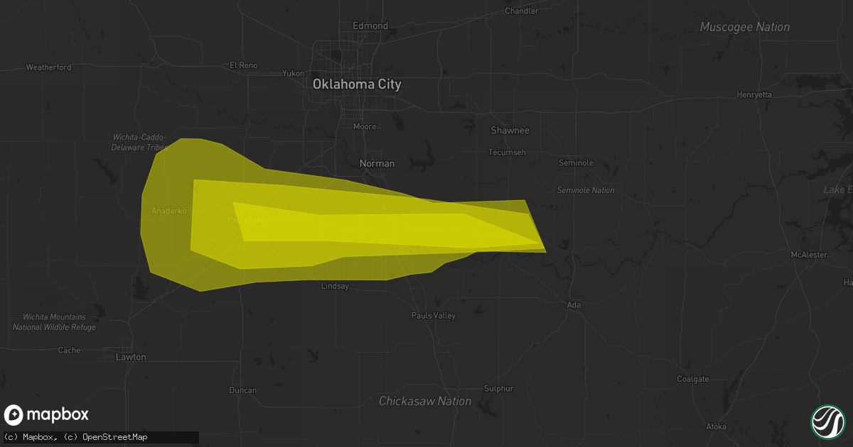 Hail map in Lexington, OK on May 22, 2023