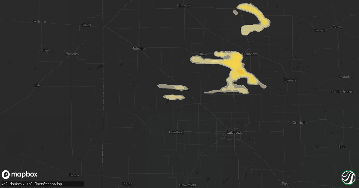 Hail map in Littlefield, TX on May 22, 2023