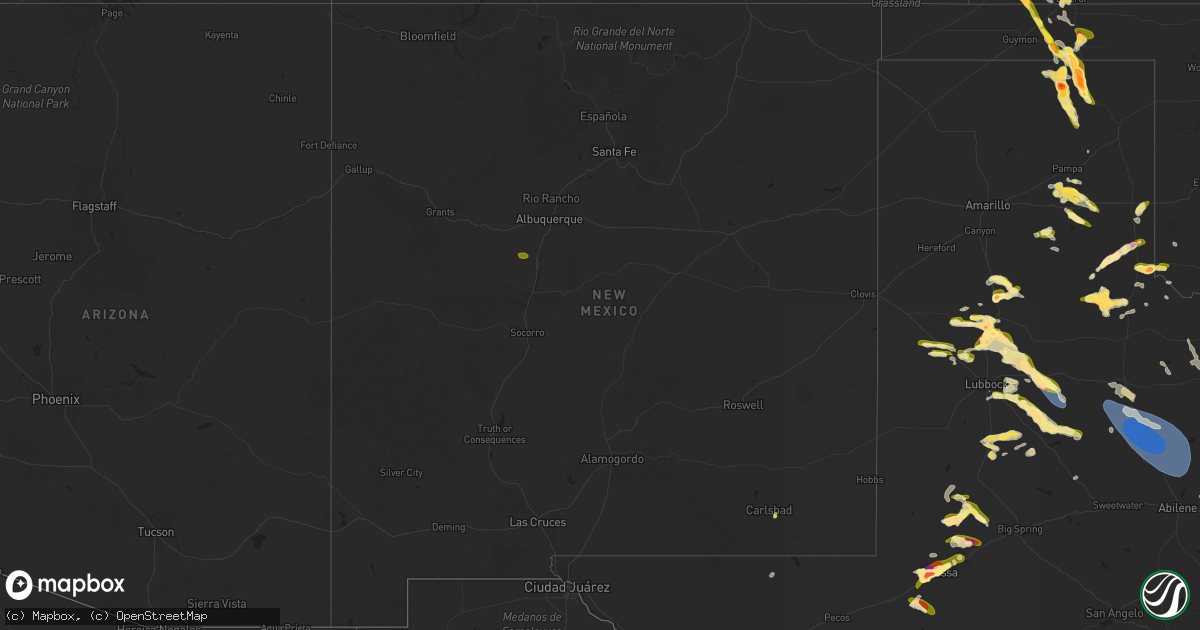Hail map in New Mexico on May 22, 2023