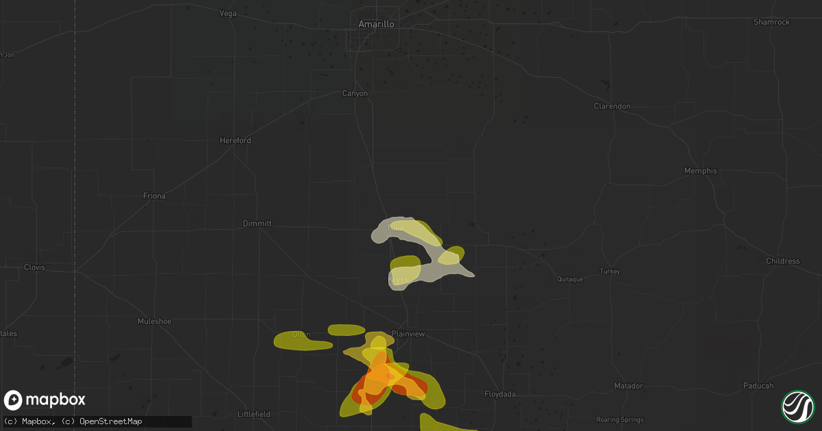 Hail map in Tulia, TX on May 22, 2023