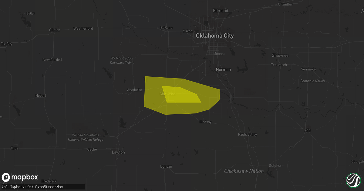 Hail map in Verden, OK on May 22, 2023