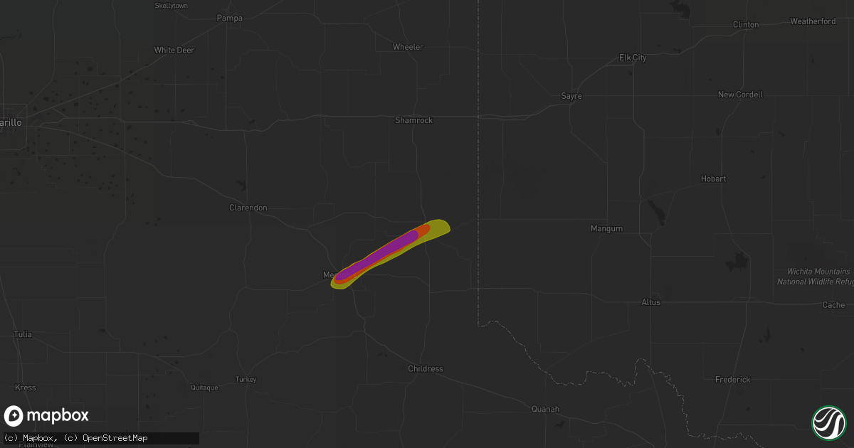 Hail map in Wellington, TX on May 22, 2023