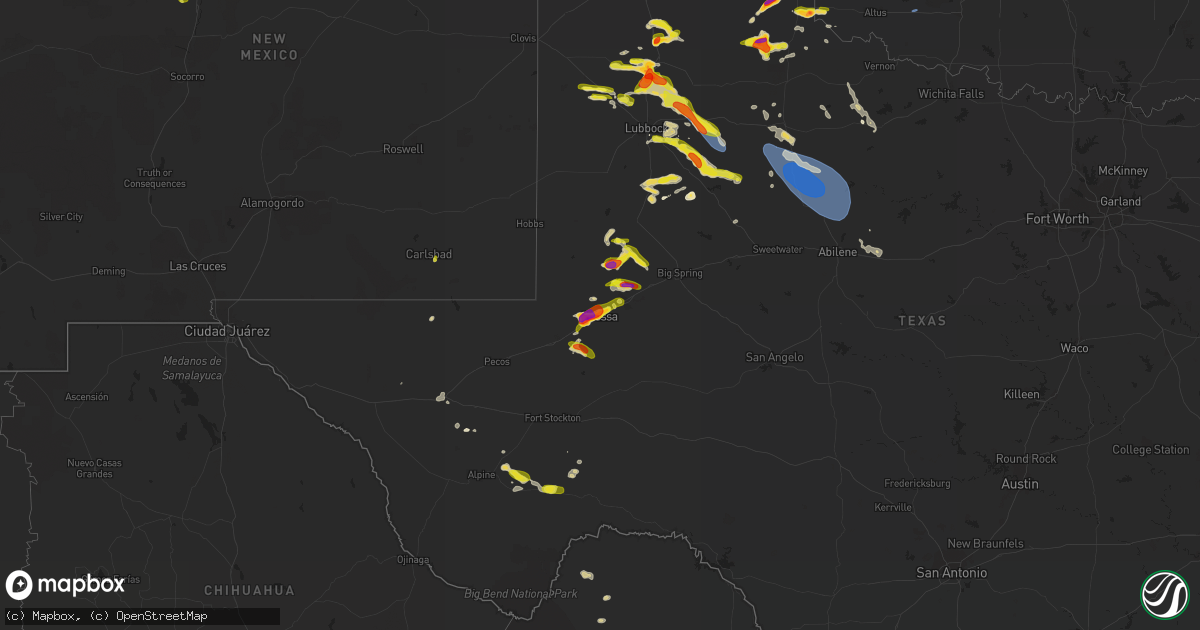Hail map on May 22, 2023