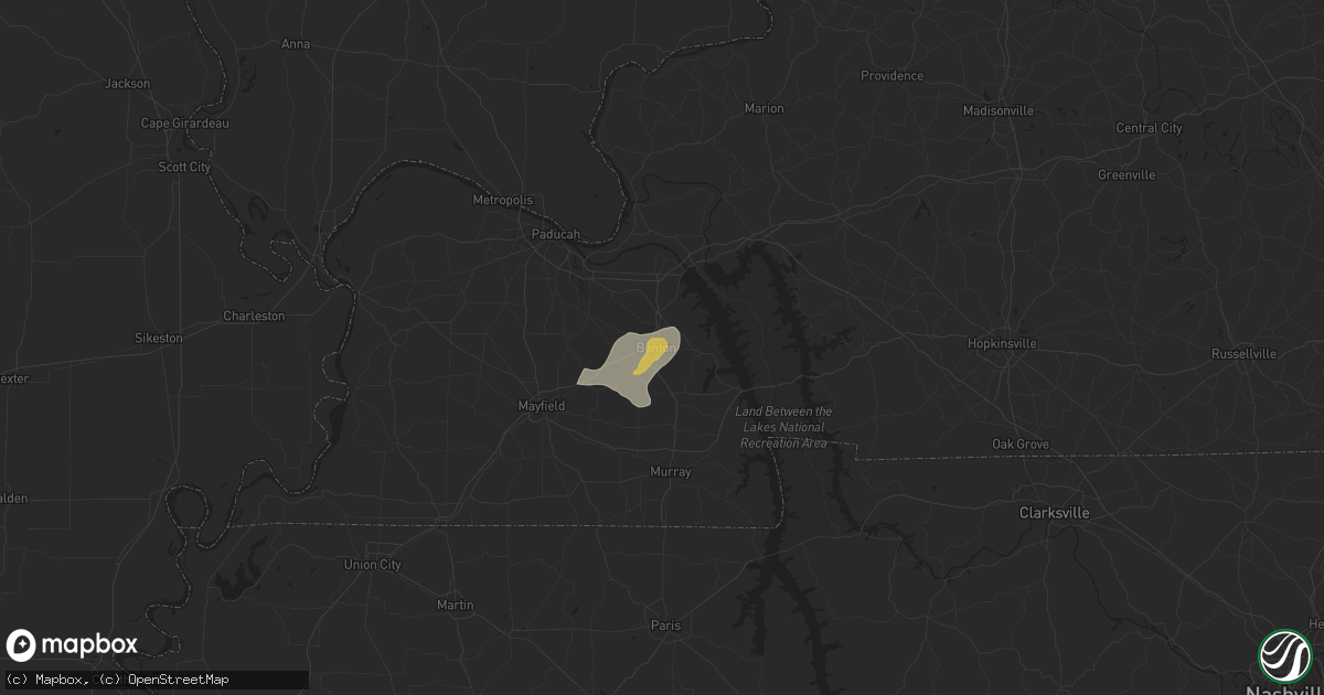 Hail map in Benton, KY on May 22, 2024