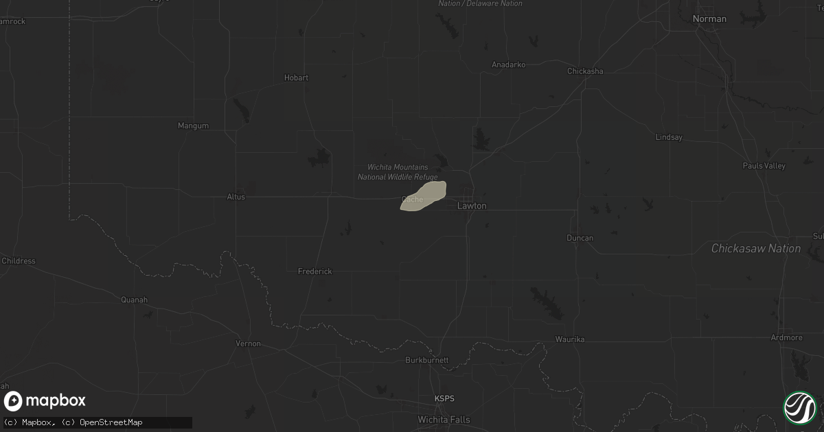 Hail map in Cache, OK on May 22, 2024