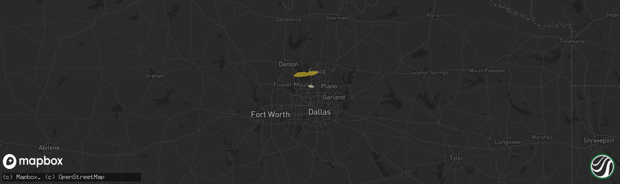 Hail map in Carrollton, TX on May 22, 2024