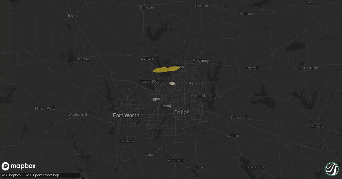 Hail map in Carrollton, TX on May 22, 2024