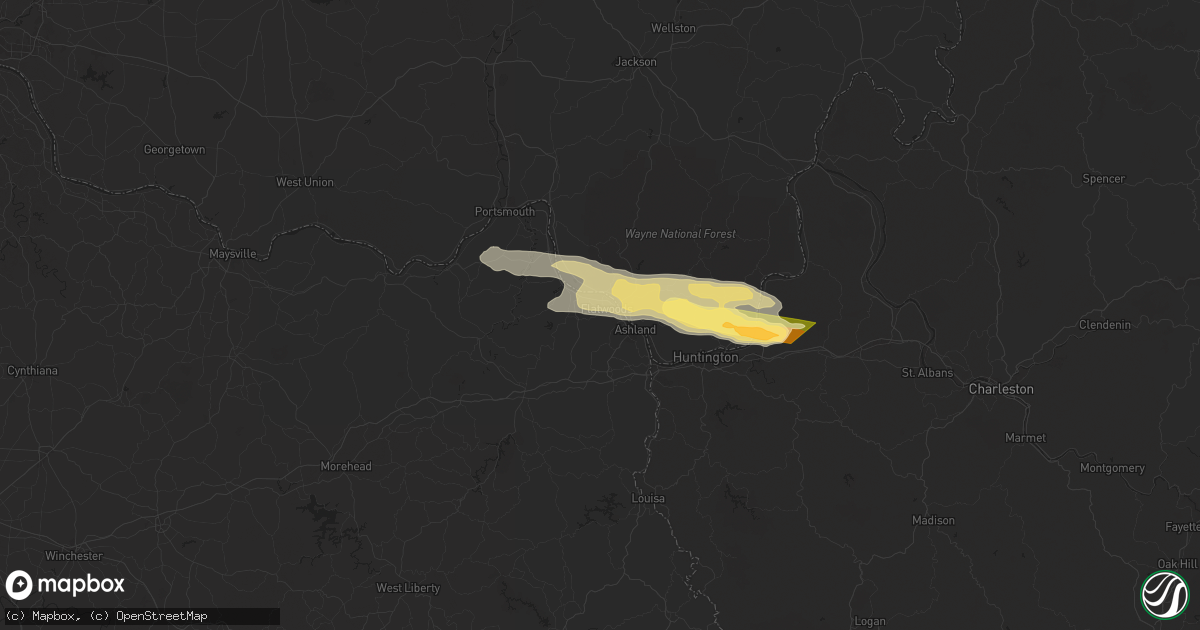 Hail map in Flatwoods, KY on May 22, 2024