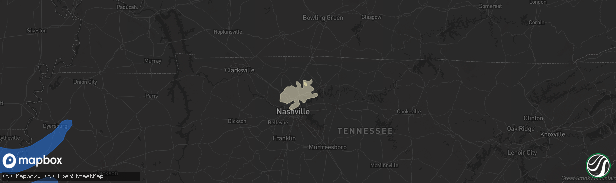 Hail map in Hendersonville, TN on May 22, 2024