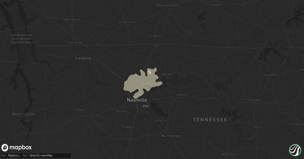 Hail map in Hendersonville, TN on May 22, 2024