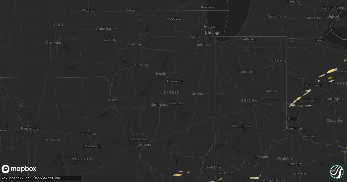 Hail map in Illinois on May 22, 2024