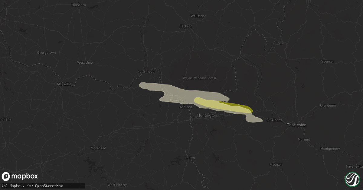 Hail map in Ironton, OH on May 22, 2024