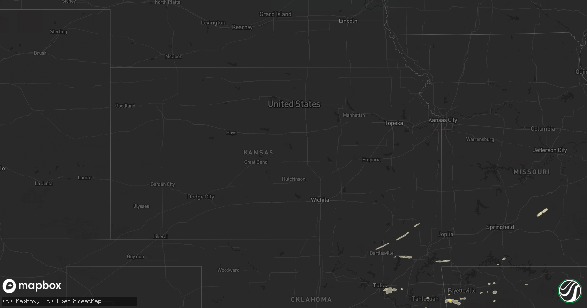 Hail map in Kansas on May 22, 2024