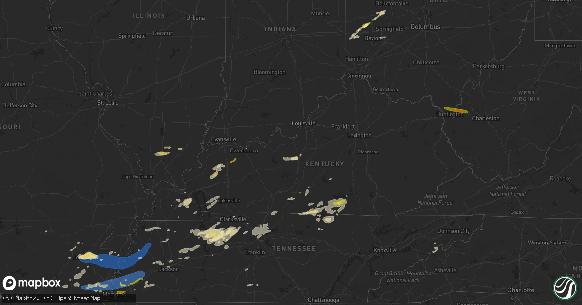 Hail map in Kentucky on May 22, 2024
