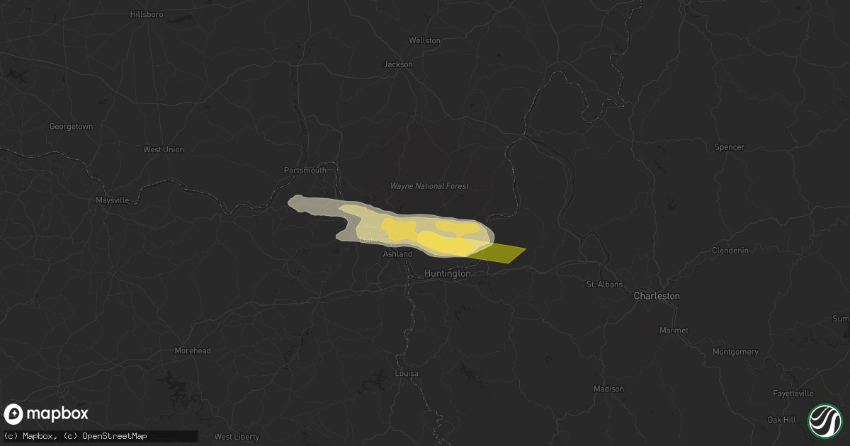 Hail map in Kitts Hill, OH on May 22, 2024