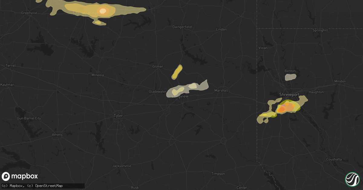 Hail map in Longview, TX on May 22, 2024