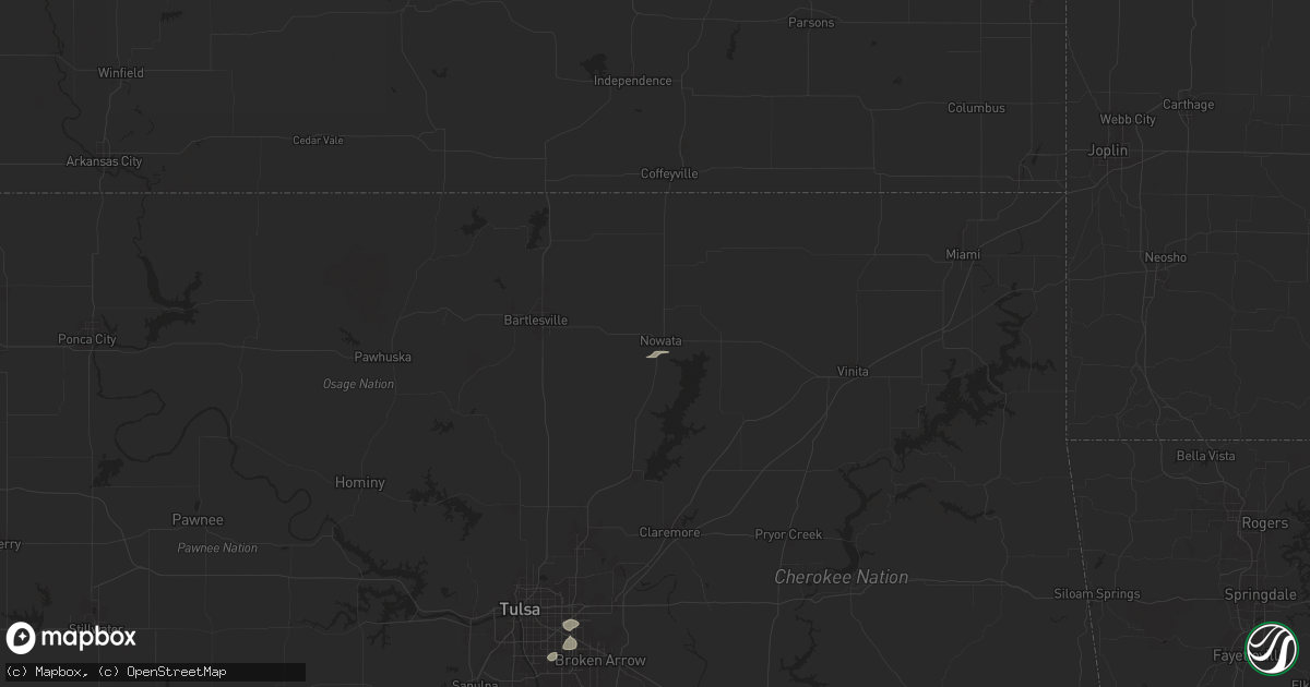 Hail map in Nowata, OK on May 22, 2024