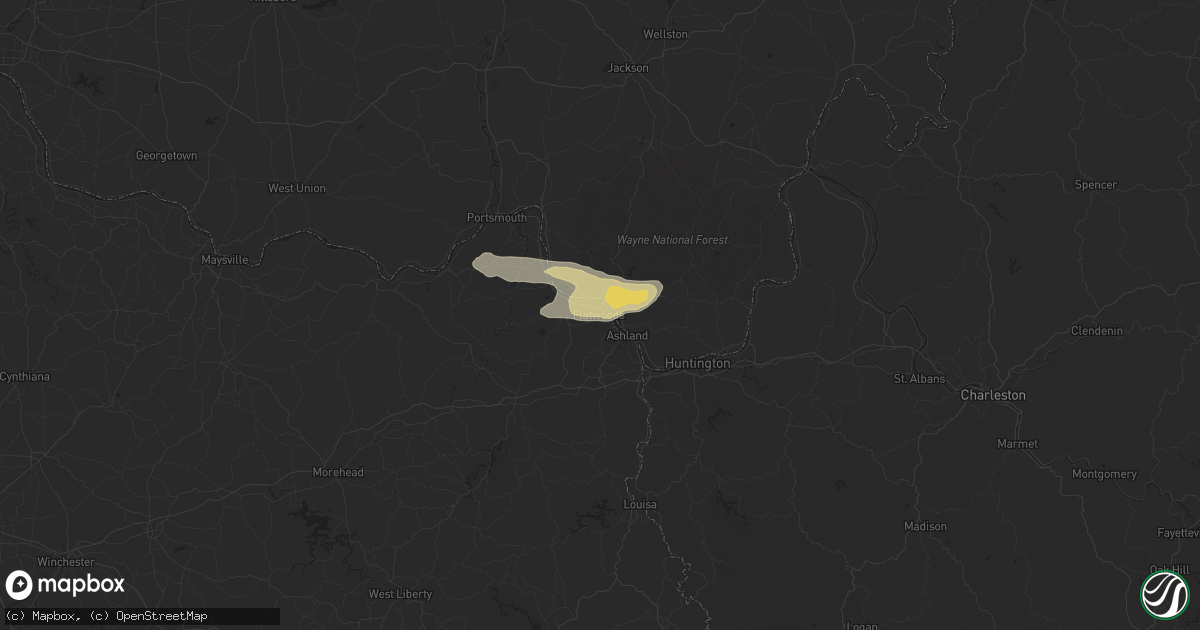 Hail map in Russell, KY on May 22, 2024