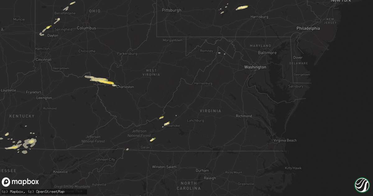 Hail map in Virginia on May 22, 2024