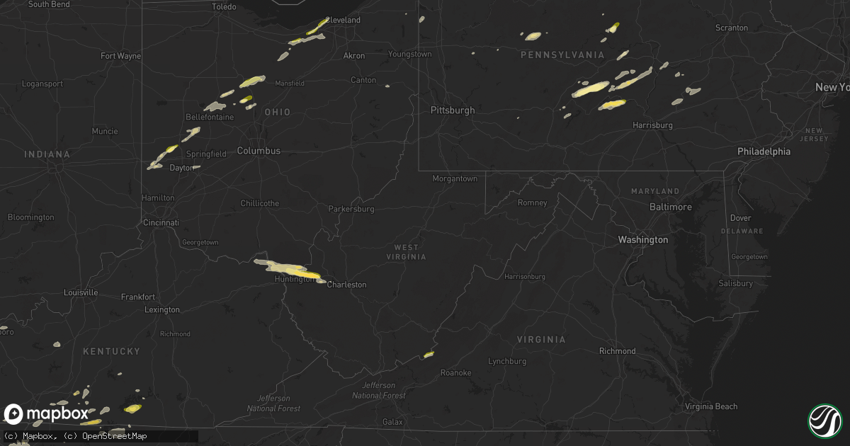 Hail map in West Virginia on May 22, 2024