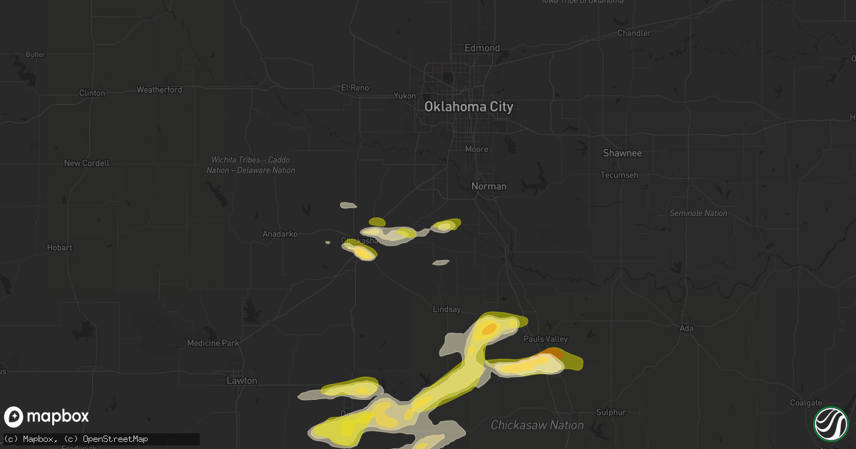 Hail map in Blanchard, OK on May 22, 2025