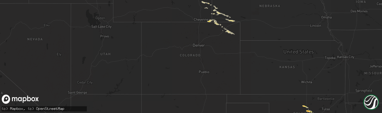Hail map in Colorado on May 22, 2025