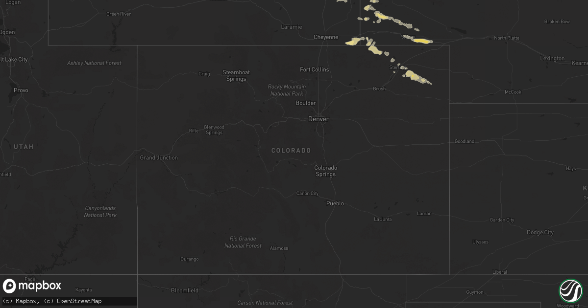 Hail map in Colorado on May 22, 2025