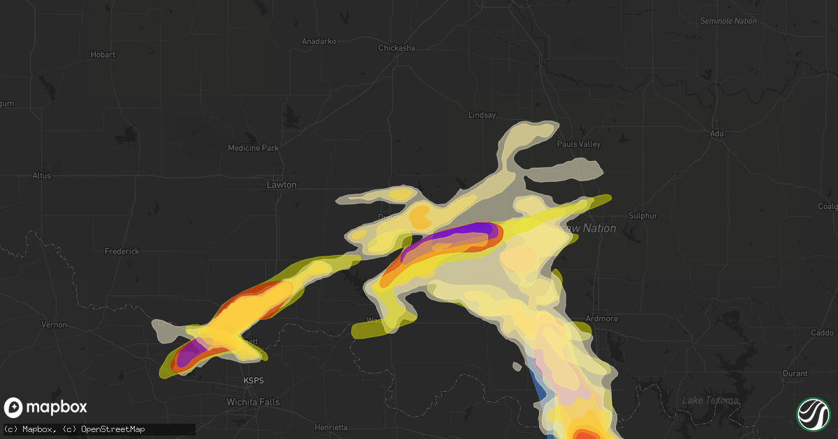 Hail map in Duncan, OK on May 22, 2025