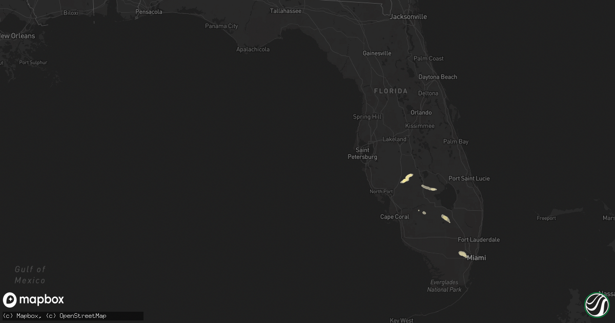Hail map in Florida on May 22, 2025