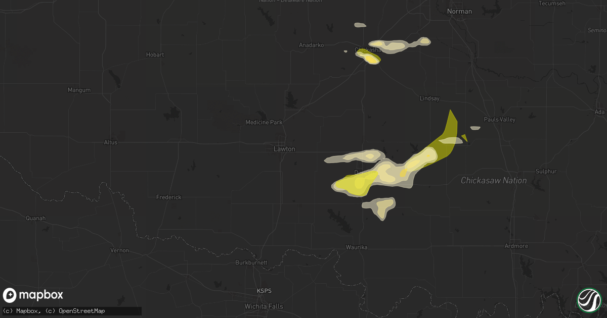 Hail map in Lawton, OK on May 22, 2025