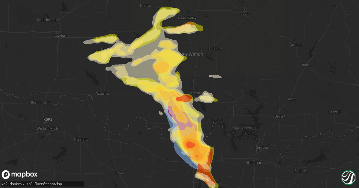 Hail map in Lone Grove, OK on May 22, 2025