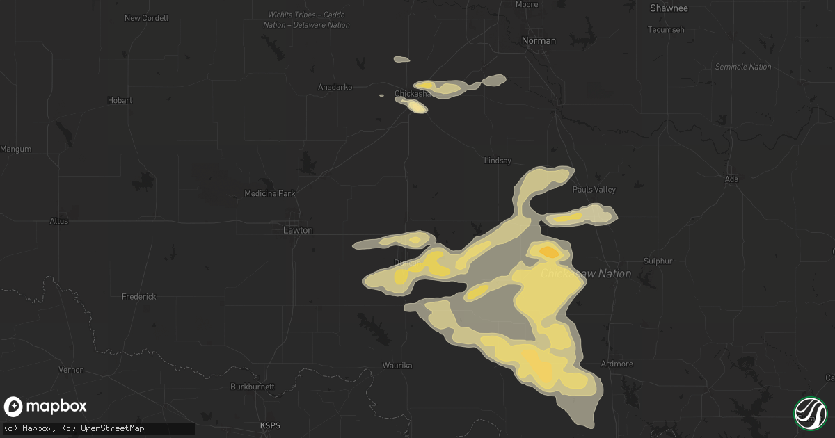 Hail map in Marlow, OK on May 22, 2025