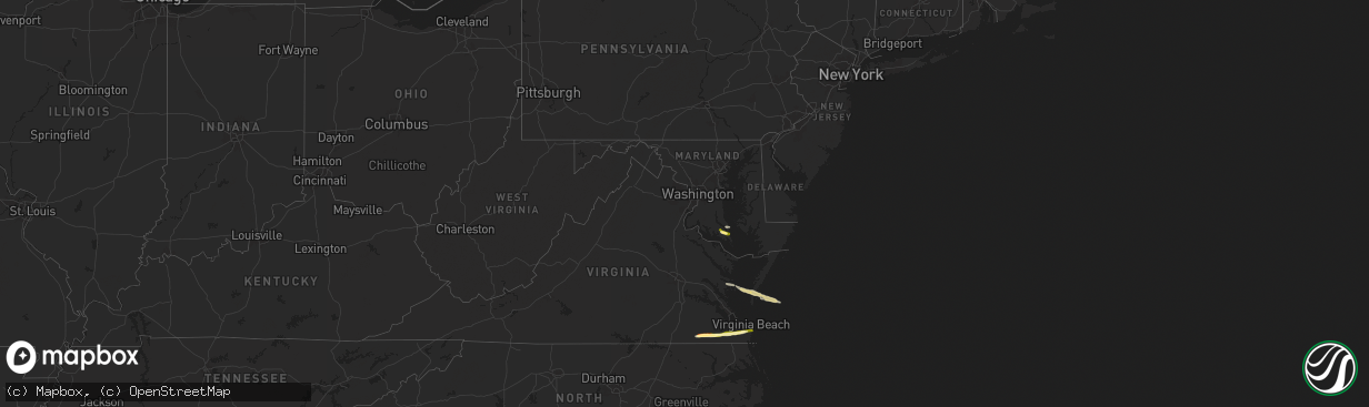 Hail map in Maryland on May 22, 2025
