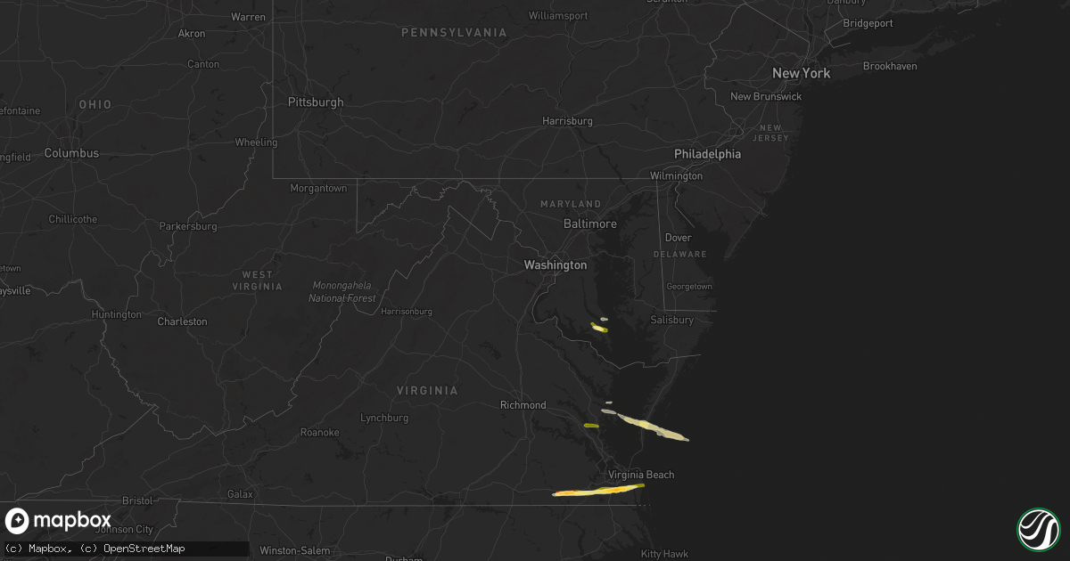 Hail map in Maryland on May 22, 2025
