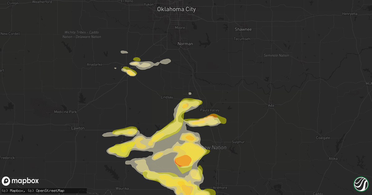 Hail map in Maysville, OK on May 22, 2025
