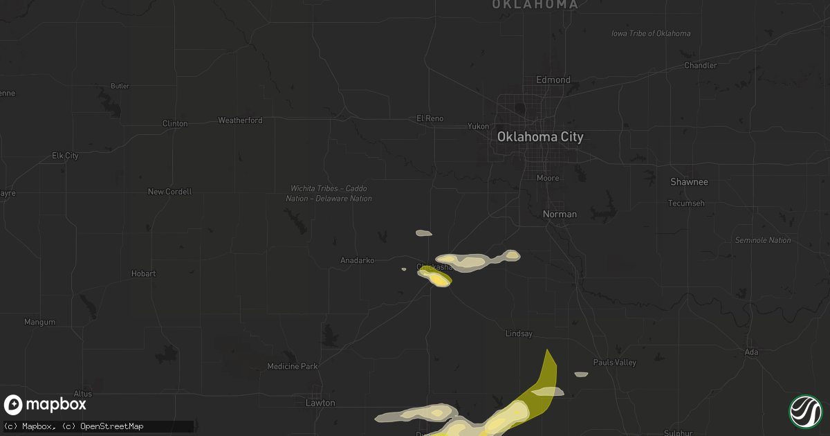 Hail map in Pocasset, OK on May 22, 2025