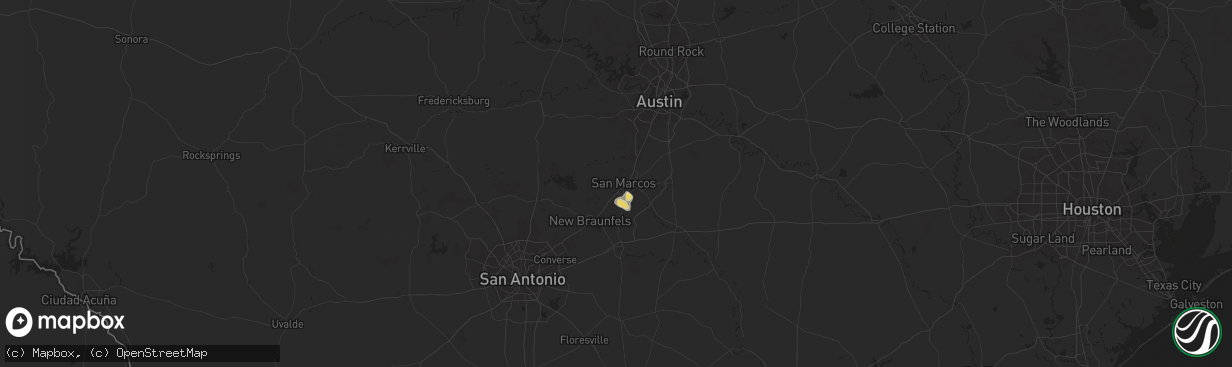 Hail map in San Marcos, TX on May 22, 2025