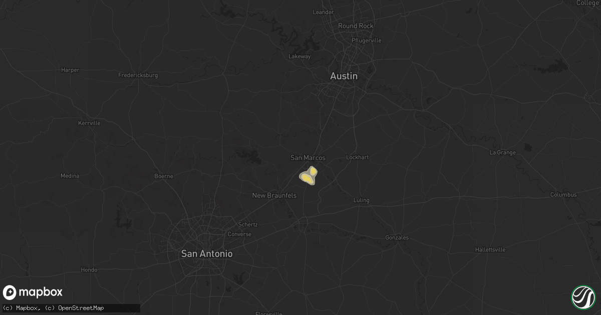 Hail map in San Marcos, TX on May 22, 2025