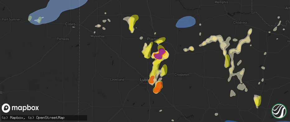 Hail map in Abernathy, TX on May 22, 2026