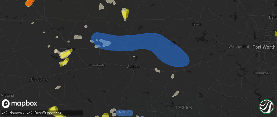 Hail map in Abilene, TX on May 22, 2026