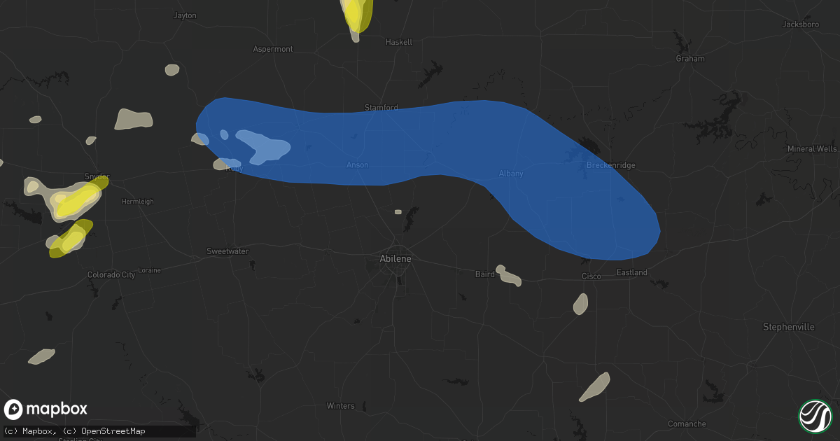 Hail map in Abilene, TX on May 22, 2026