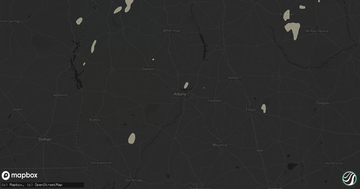 Hail map in Albany, GA on May 22, 2026