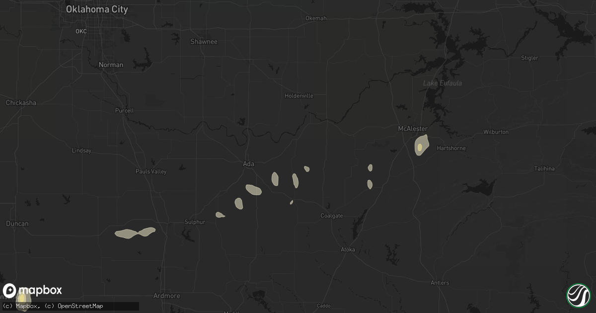 Hail map in Allen, OK on May 22, 2026