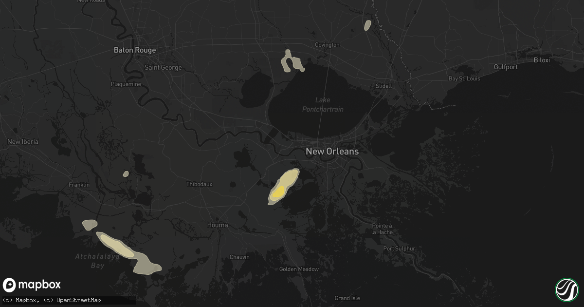 Hail map in Ama, LA on May 22, 2026