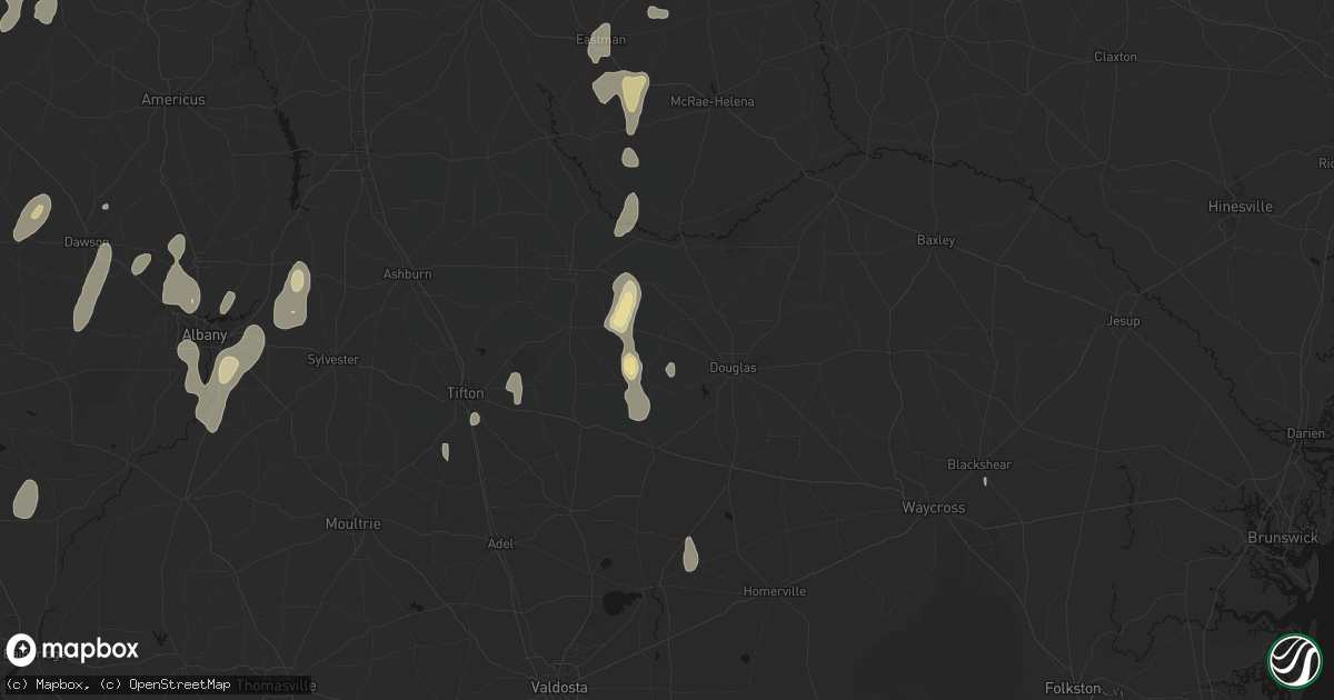 Hail map in Ambrose, GA on May 22, 2026
